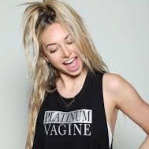 "Platinum Vagine" Corrine Olympios Black Tank